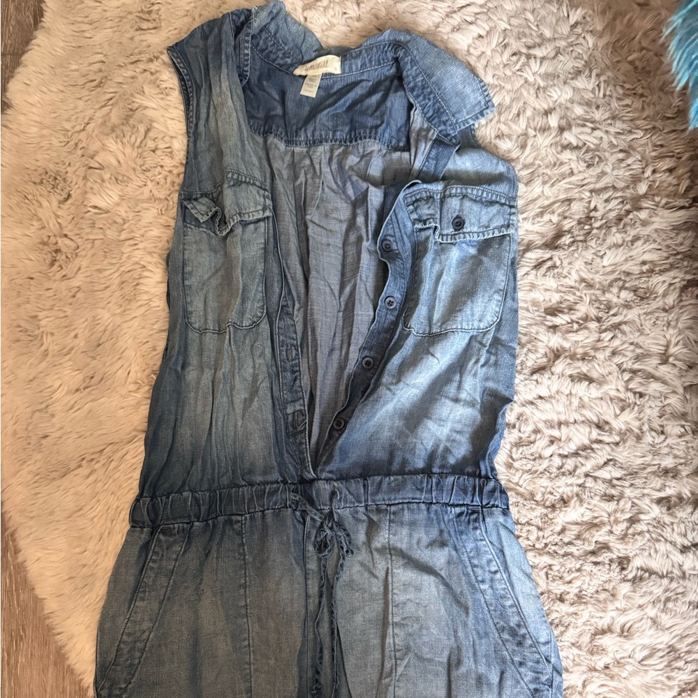 Bella Dahl chambray shorts utility romper